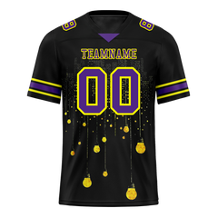 Custom Black Graffiti Pattern Purple Personalized Authentic Football Jersey FBJ02-bc0fac8