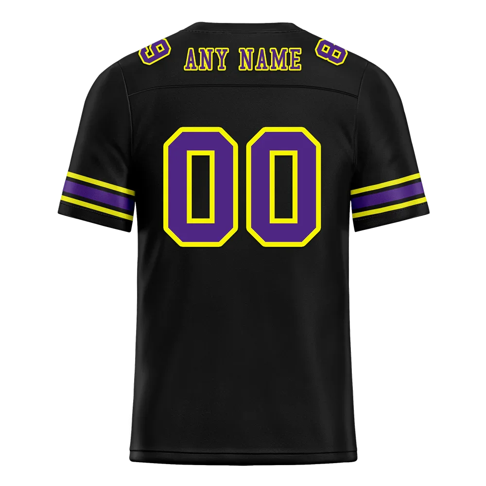 Custom Black Graffiti Pattern Purple Personalized Authentic Football Jersey FBJ02-bc0fac8 - Coolcustomize