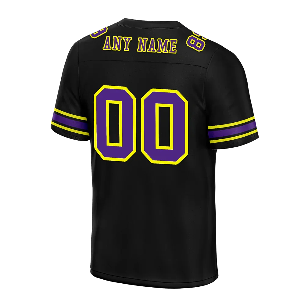 Custom Black Graffiti Pattern Purple Personalized Authentic Football Jersey FBJ02-bc0fac8 - Coolcustomize