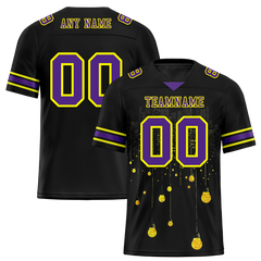 Custom Black Graffiti Pattern Purple Personalized Authentic Football Jersey FBJ02-bc0fac8