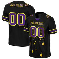 Custom Black Graffiti Pattern Purple Personalized Authentic Football Jersey FBJ02-bc0fac8