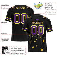 Custom Black Graffiti Pattern Purple Personalized Authentic Football Jersey FBJ02-bc0fac8