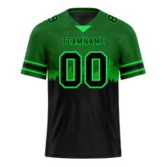 Custom Green Black Graffiti Pattern Black Personalized Authentic Football Jersey FBJ02-bc0fac9