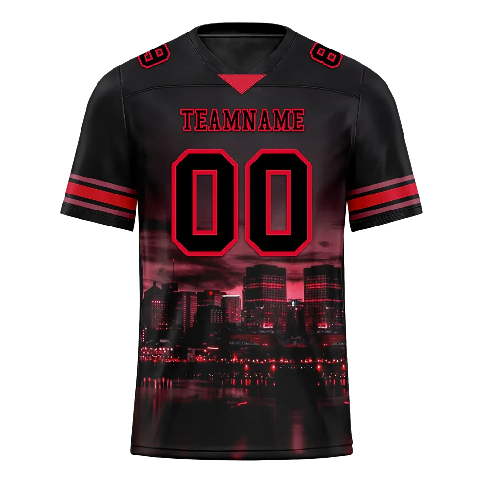Custom Black Graffiti Pattern Black Personalized Authentic Football Jersey FBJ02-bc0fad0 - Coolcustomize