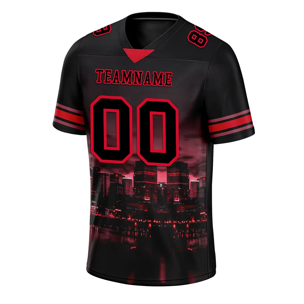 Custom Black Graffiti Pattern Black Personalized Authentic Football Jersey FBJ02-bc0fad0 - Coolcustomize