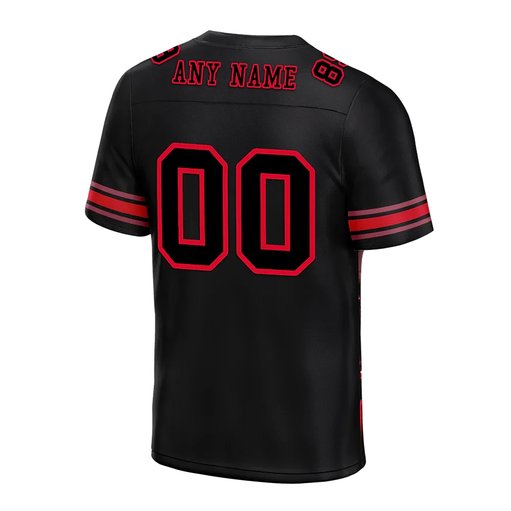 Custom Black Graffiti Pattern Black Personalized Authentic Football Jersey FBJ02-bc0fad0 - Coolcustomize