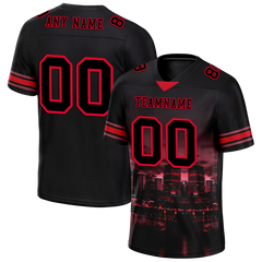 Custom Black Graffiti Pattern Black Personalized Authentic Football Jersey FBJ02-bc0fad0