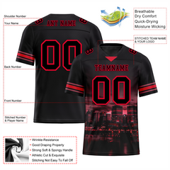 Custom Black Graffiti Pattern Black Personalized Authentic Football Jersey FBJ02-bc0fad0