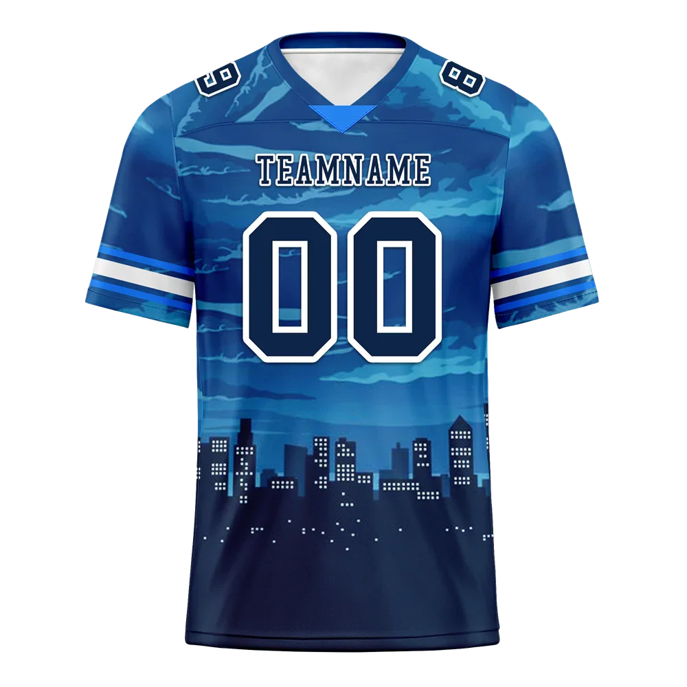 Custom Blue Graffiti Pattern Black Personalized Authentic Football Jersey FBJ02-bc0fada - Coolcustomize