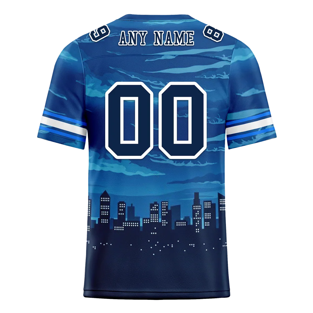 Custom Blue Graffiti Pattern Black Personalized Authentic Football Jersey FBJ02-bc0fada - Coolcustomize