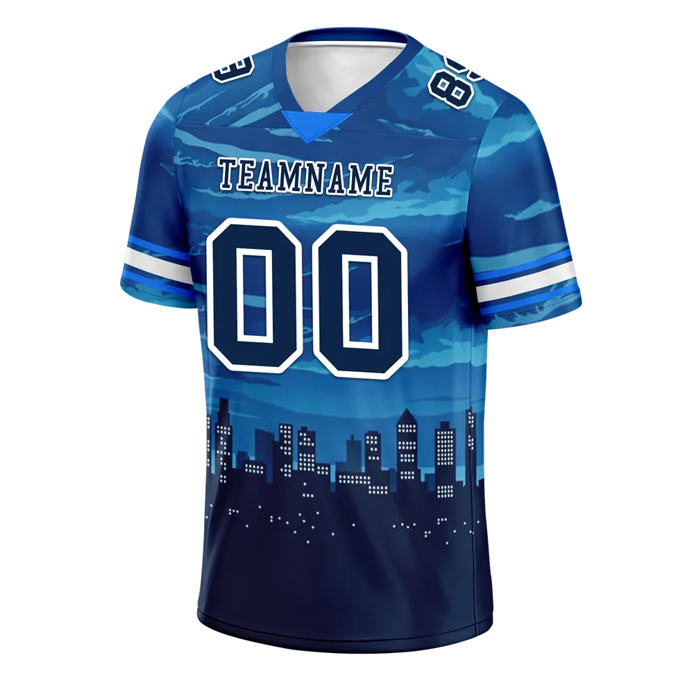 Custom Blue Graffiti Pattern Black Personalized Authentic Football Jersey FBJ02-bc0fada - Coolcustomize