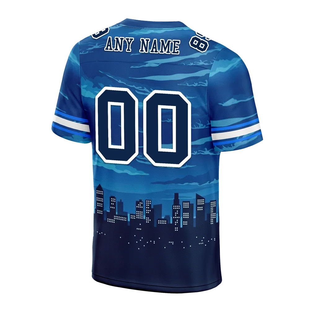 Custom Blue Graffiti Pattern Black Personalized Authentic Football Jersey FBJ02-bc0fada - Coolcustomize