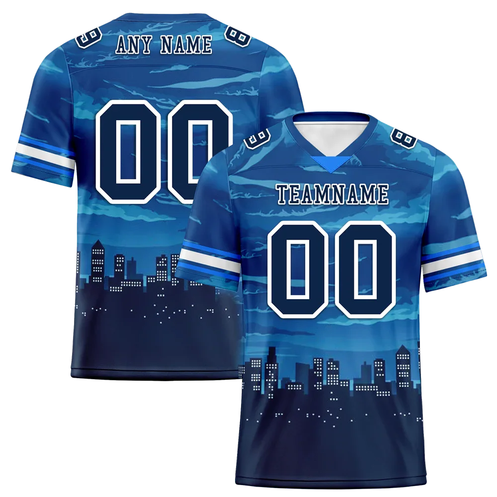 Custom Blue Graffiti Pattern Black Personalized Authentic Football Jersey FBJ02-bc0fada - Coolcustomize