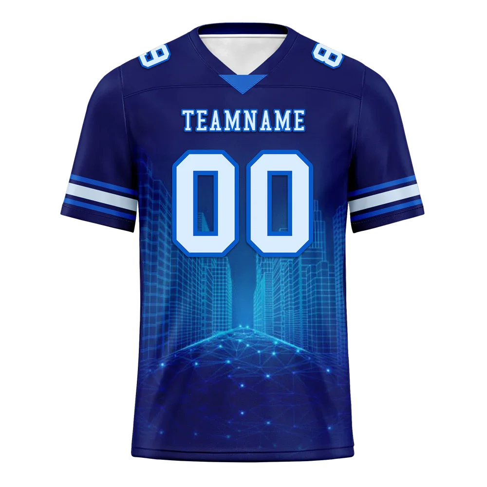 Custom Blue Graffiti Pattern White Personalized Authentic Football Jersey FBJ02-bc0fadb - Coolcustomize