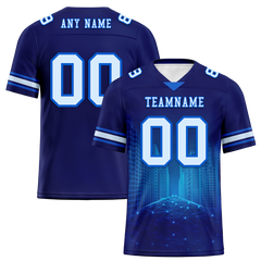 Custom Blue Graffiti Pattern White Personalized Authentic Football Jersey FBJ02-bc0fadb