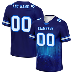 Custom Blue Graffiti Pattern White Personalized Authentic Football Jersey FBJ02-bc0fadb