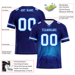 Custom Blue Graffiti Pattern White Personalized Authentic Football Jersey FBJ02-bc0fadb