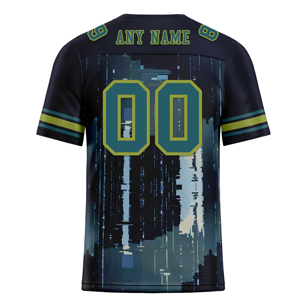 Custom Black Graffiti Pattern Aqua Personalized Authentic Football Jersey FBJ02-bc0fadc - Coolcustomize