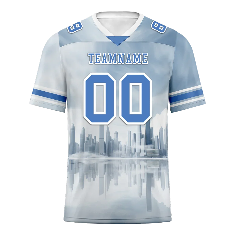 Custom Grey Graffiti Pattern Blue Personalized Authentic Football Jersey FBJ02-bc0fadd - Coolcustomize
