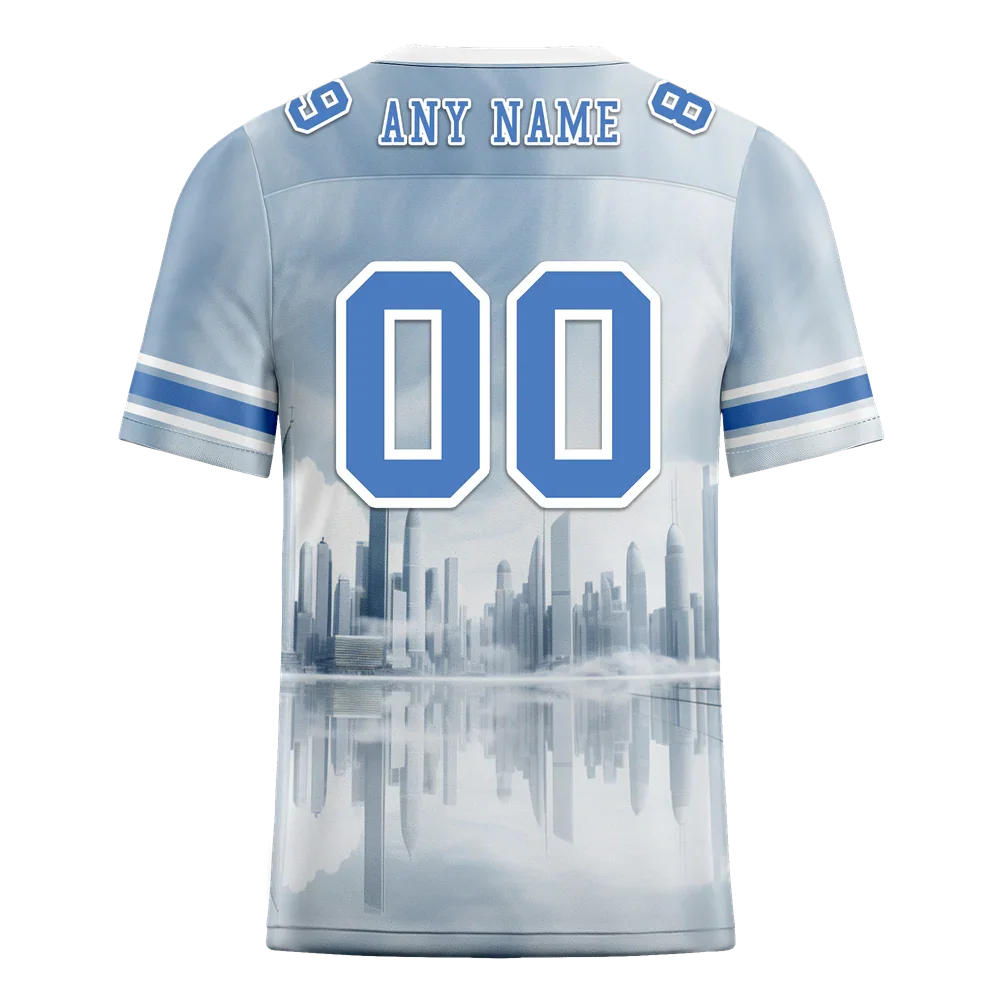 Custom Grey Graffiti Pattern Blue Personalized Authentic Football Jersey FBJ02-bc0fadd - Coolcustomize