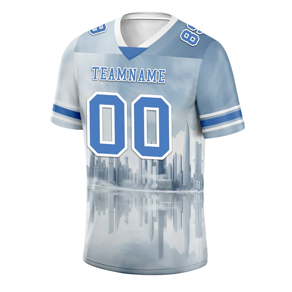 Custom Grey Graffiti Pattern Blue Personalized Authentic Football Jersey FBJ02-bc0fadd - Coolcustomize