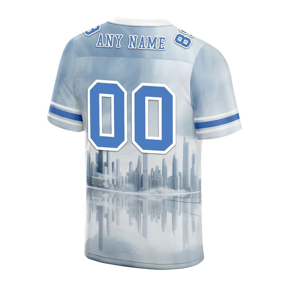 Custom Grey Graffiti Pattern Blue Personalized Authentic Football Jersey FBJ02-bc0fadd - Coolcustomize