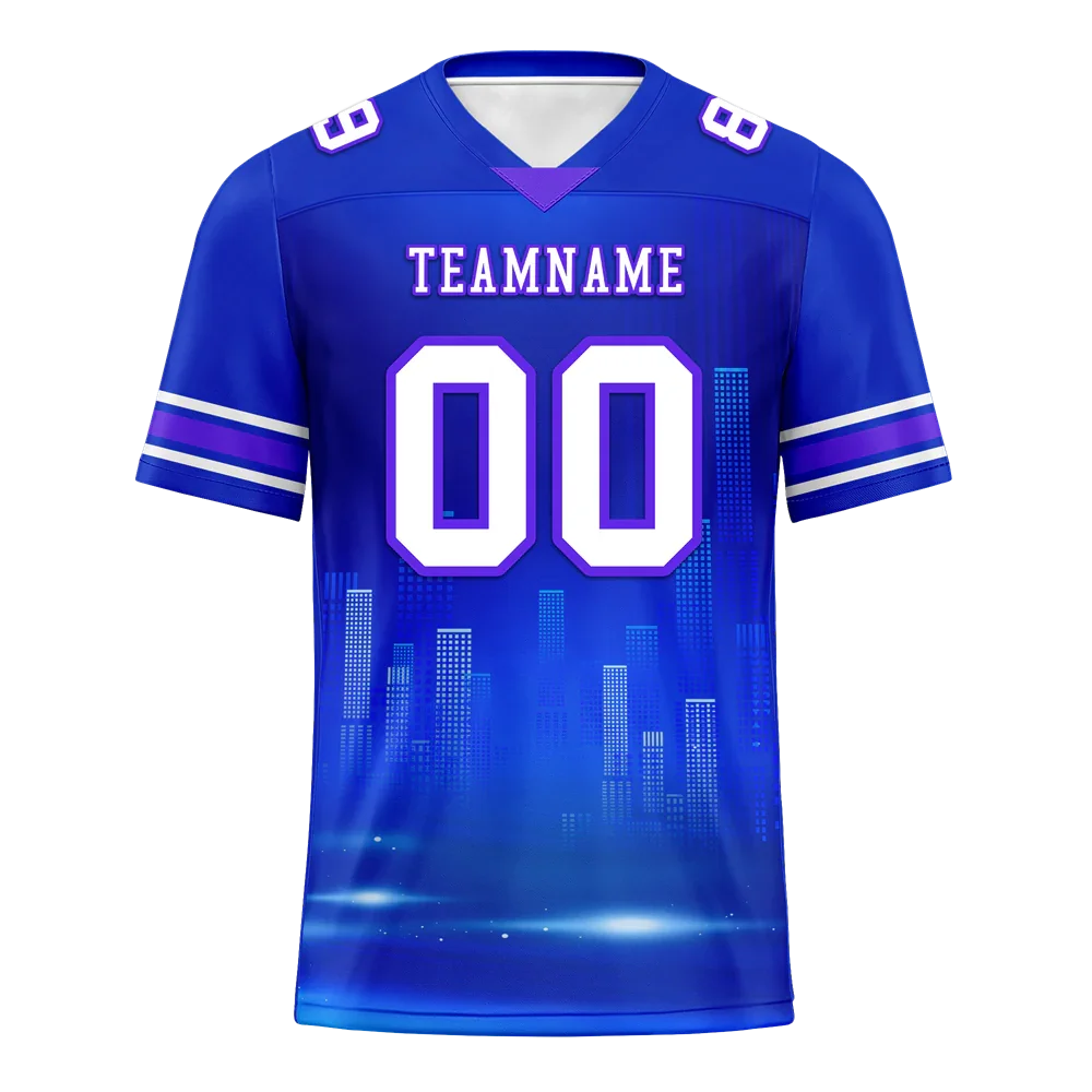 Custom Blue Graffiti Pattern White Personalized Authentic Football Jersey FBJ02-bc0fade - Coolcustomize