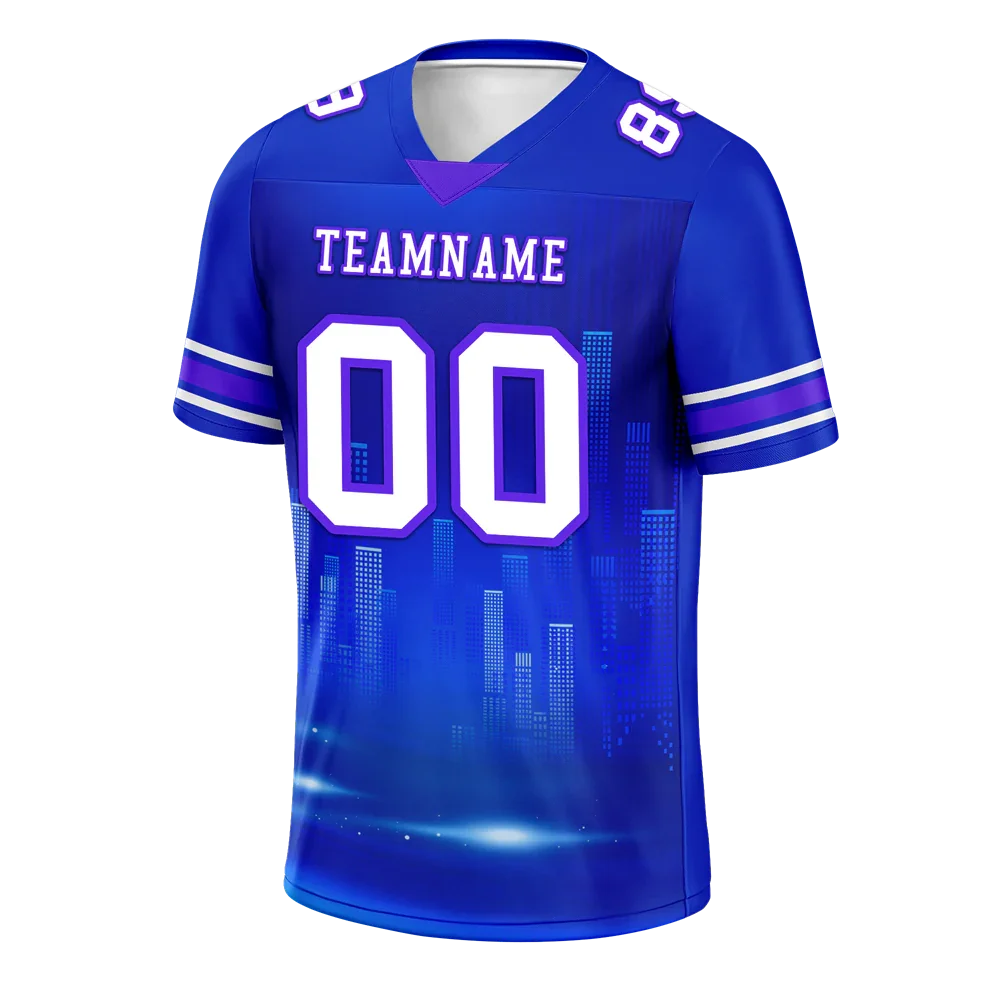 Custom Blue Graffiti Pattern White Personalized Authentic Football Jersey FBJ02-bc0fade - Coolcustomize