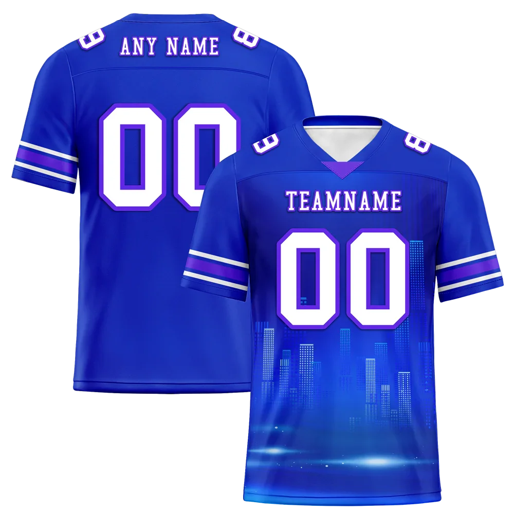 Custom Blue Graffiti Pattern White Personalized Authentic Football Jersey FBJ02-bc0fade - Coolcustomize
