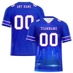 Custom Blue Graffiti Pattern White Personalized Authentic Football Jersey FBJ02-bc0fade