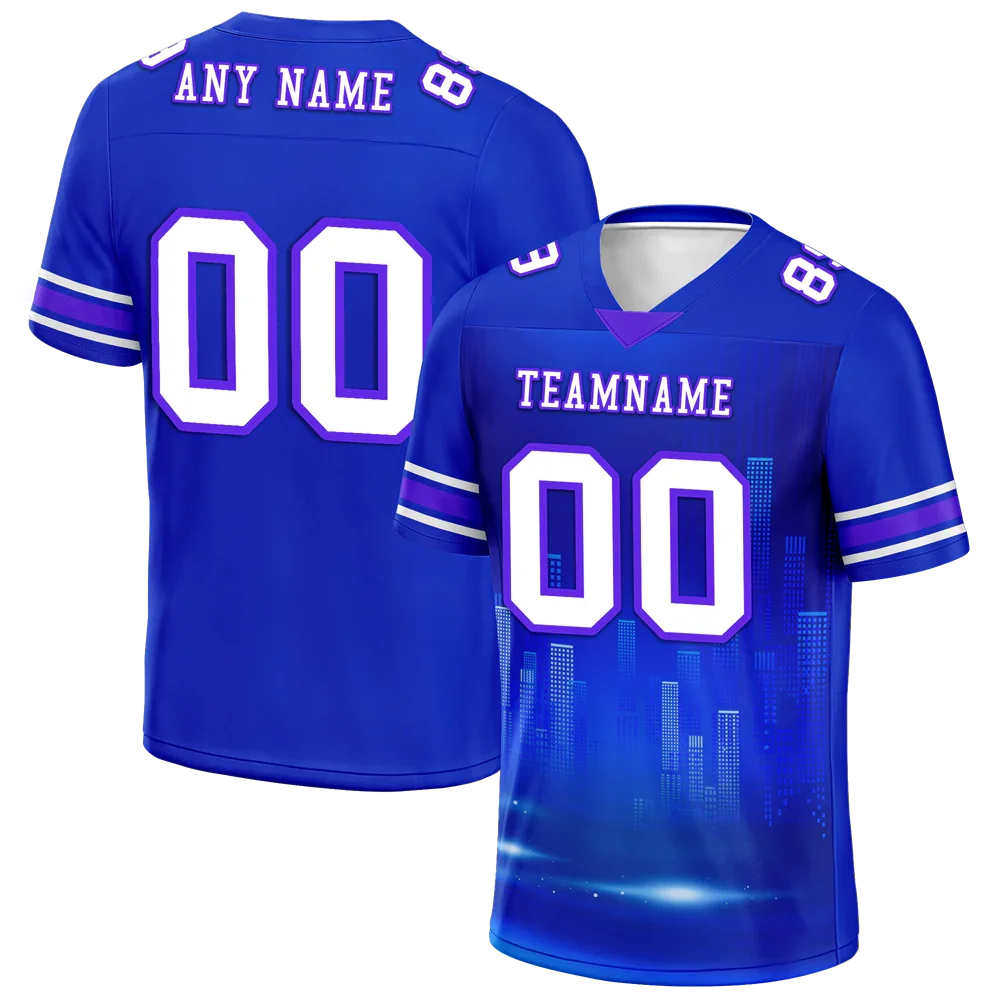Custom Blue Graffiti Pattern White Personalized Authentic Football Jersey FBJ02-bc0fade - Coolcustomize