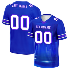 Custom Blue Graffiti Pattern White Personalized Authentic Football Jersey FBJ02-bc0fade