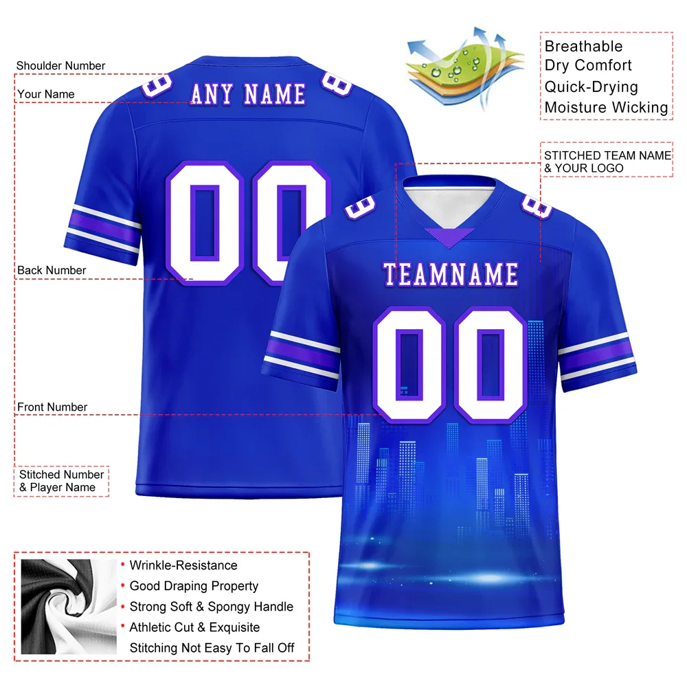 Custom Blue Graffiti Pattern White Personalized Authentic Football Jersey FBJ02-bc0fade - Coolcustomize