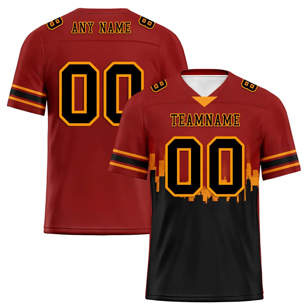 Custom Brown Black Graffiti Pattern Black Personalized Authentic Football Jersey FBJ02-bc0fadf - Coolcustomize