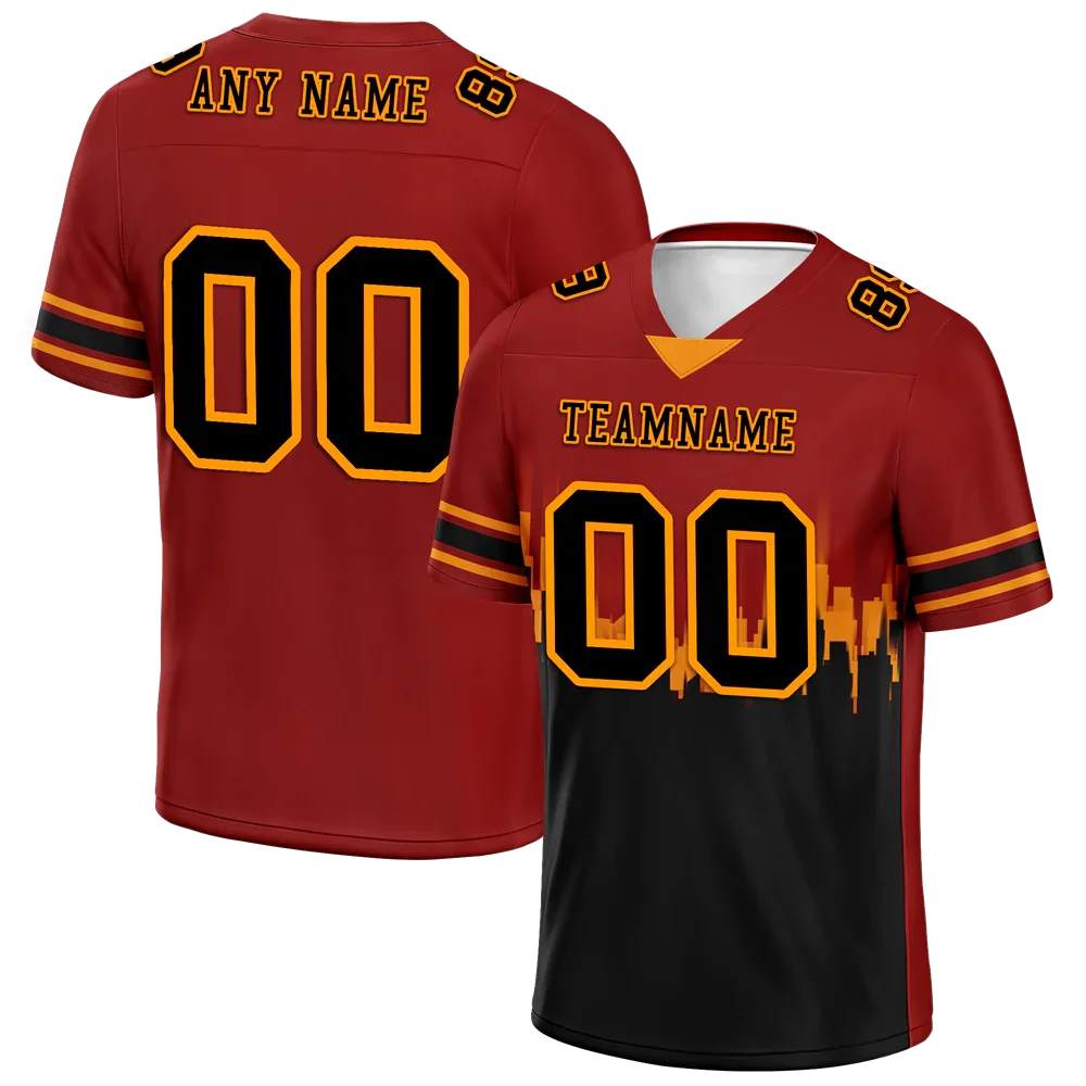 Custom Brown Black Graffiti Pattern Black Personalized Authentic Football Jersey FBJ02-bc0fadf - Coolcustomize