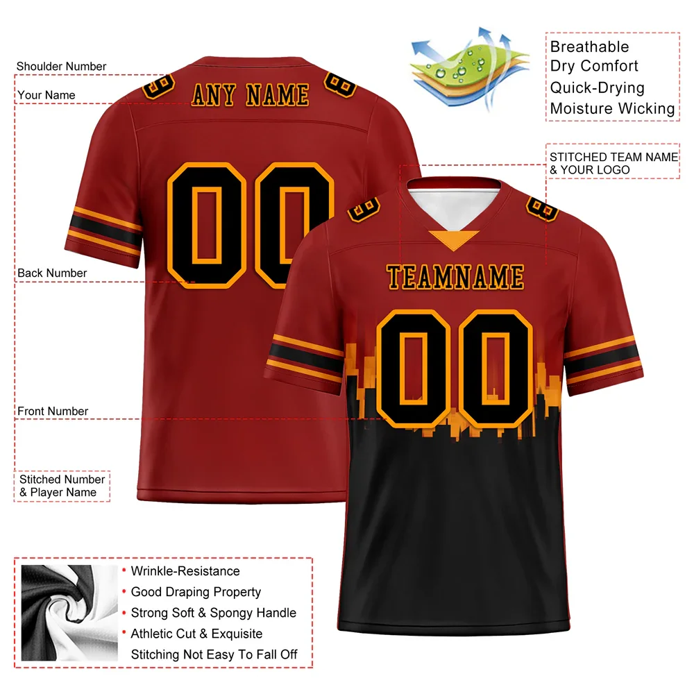 Custom Brown Black Graffiti Pattern Black Personalized Authentic Football Jersey FBJ02-bc0fadf - Coolcustomize