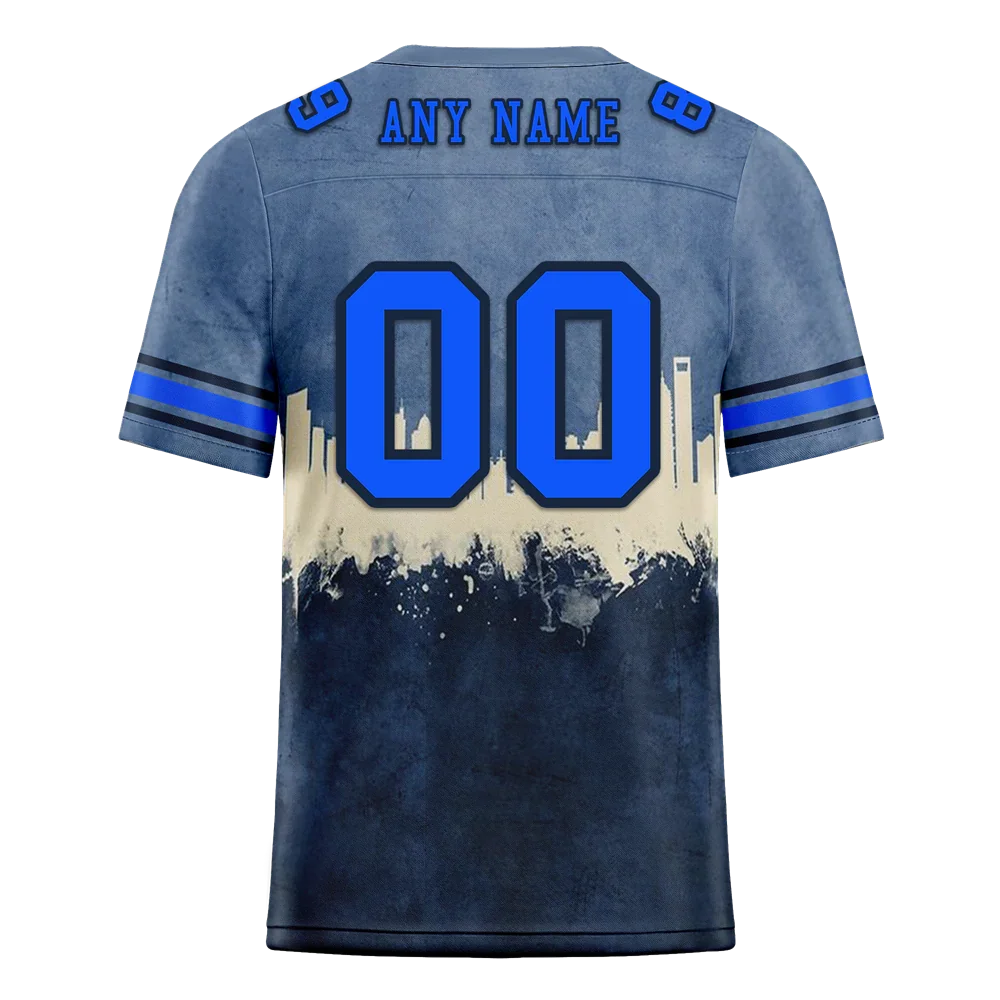 Custom Grey Graffiti Pattern Blue Personalized Authentic Football Jersey FBJ02-bc0fad7 - Coolcustomize