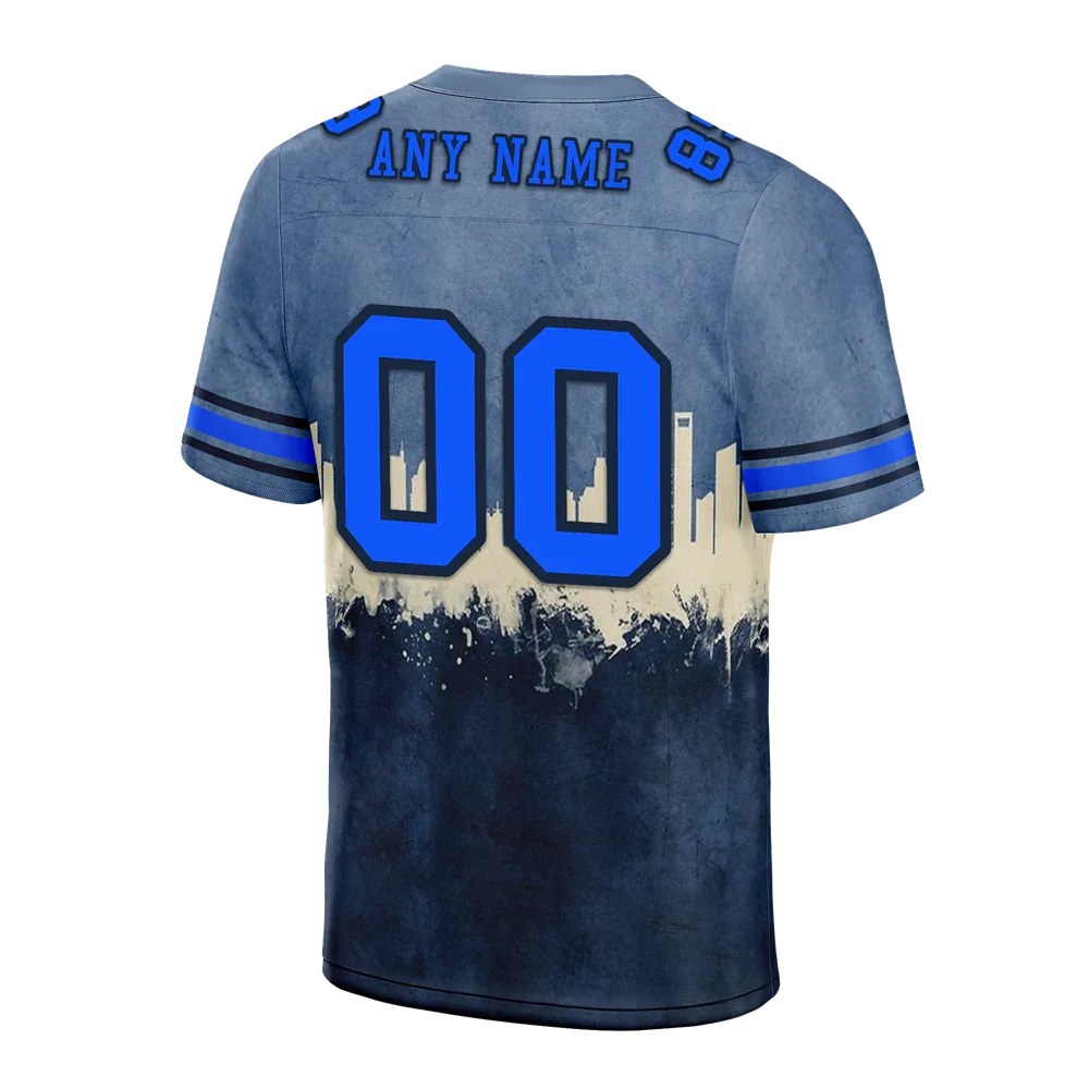 Custom Grey Graffiti Pattern Blue Personalized Authentic Football Jersey FBJ02-bc0fad7 - Coolcustomize