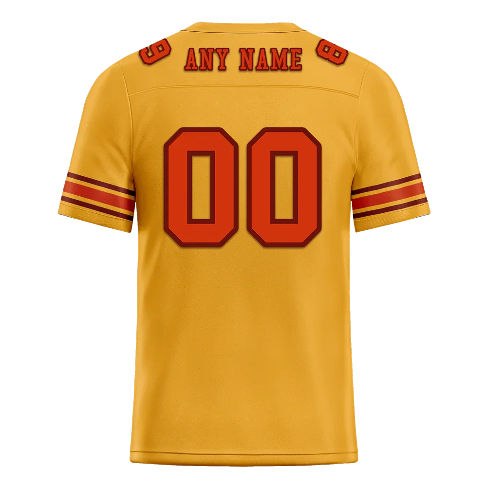 Custom Yellow Graffiti Pattern Orange Personalized Authentic Football Jersey FBJ02-bc0fad8 - Coolcustomize
