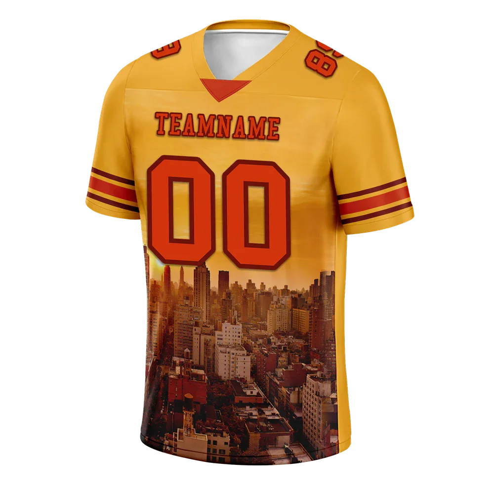 Custom Yellow Graffiti Pattern Orange Personalized Authentic Football Jersey FBJ02-bc0fad8 - Coolcustomize