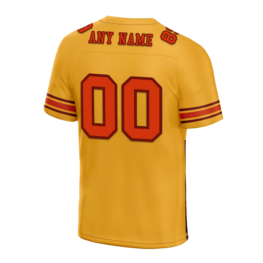 Custom Yellow Graffiti Pattern Orange Personalized Authentic Football Jersey FBJ02-bc0fad8 - Coolcustomize