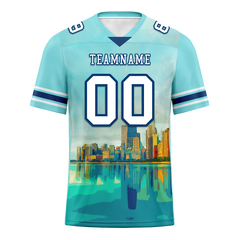 Custom Aqua Graffiti Pattern White Personalized Authentic Football Jersey FBJ02-bc0fae0