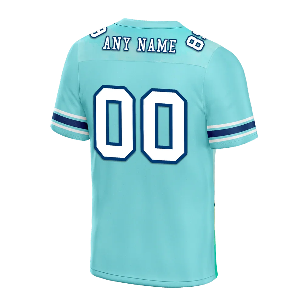 Custom Aqua Graffiti Pattern White Personalized Authentic Football Jersey FBJ02-bc0fae0 - Coolcustomize