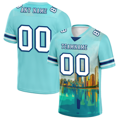 Custom Aqua Graffiti Pattern White Personalized Authentic Football Jersey FBJ02-bc0fae0