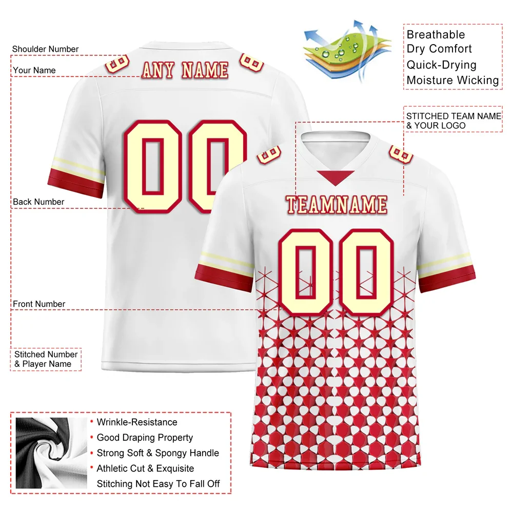 Custom White Red 3D Pattern Yellow Personalized Authentic Football Jersey FBJ02-bc0faea - Coolcustomize