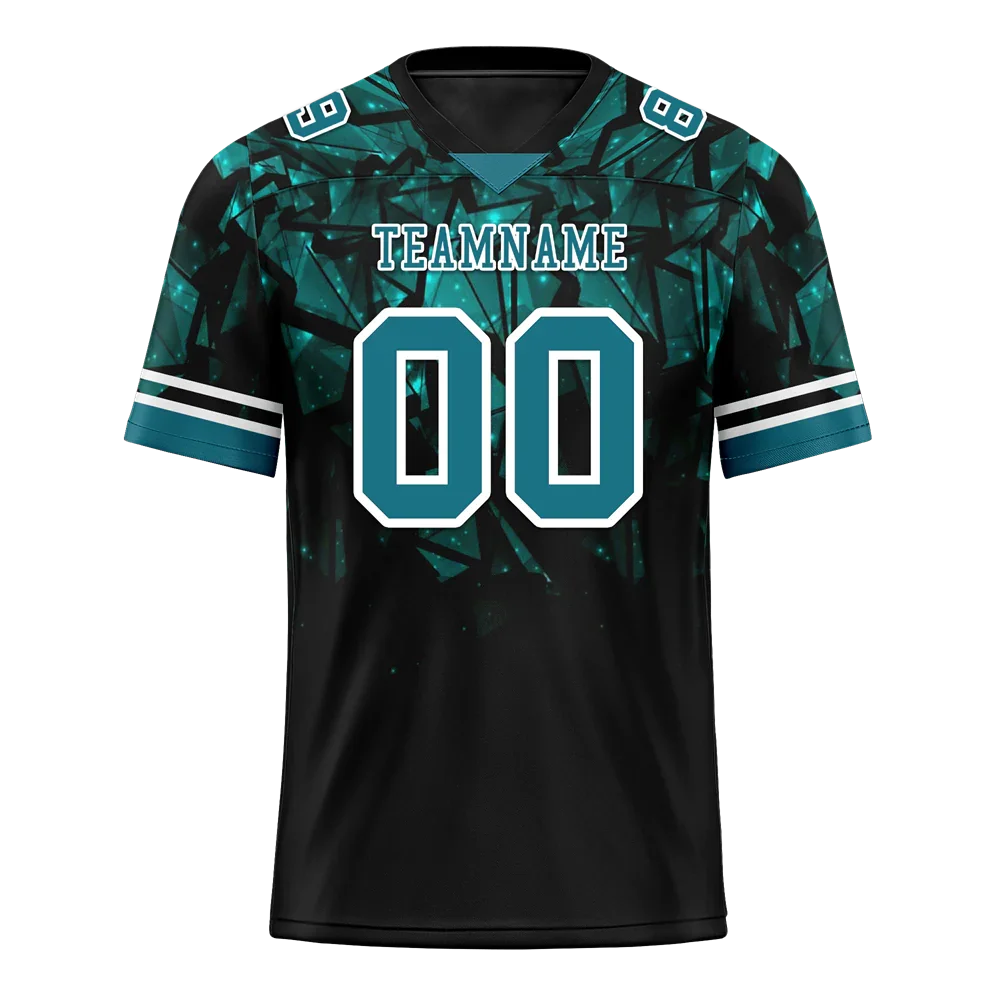 Custom Black 3D Pattern Aqua Personalized Authentic Football Jersey FBJ02-bc0faeb - Coolcustomize
