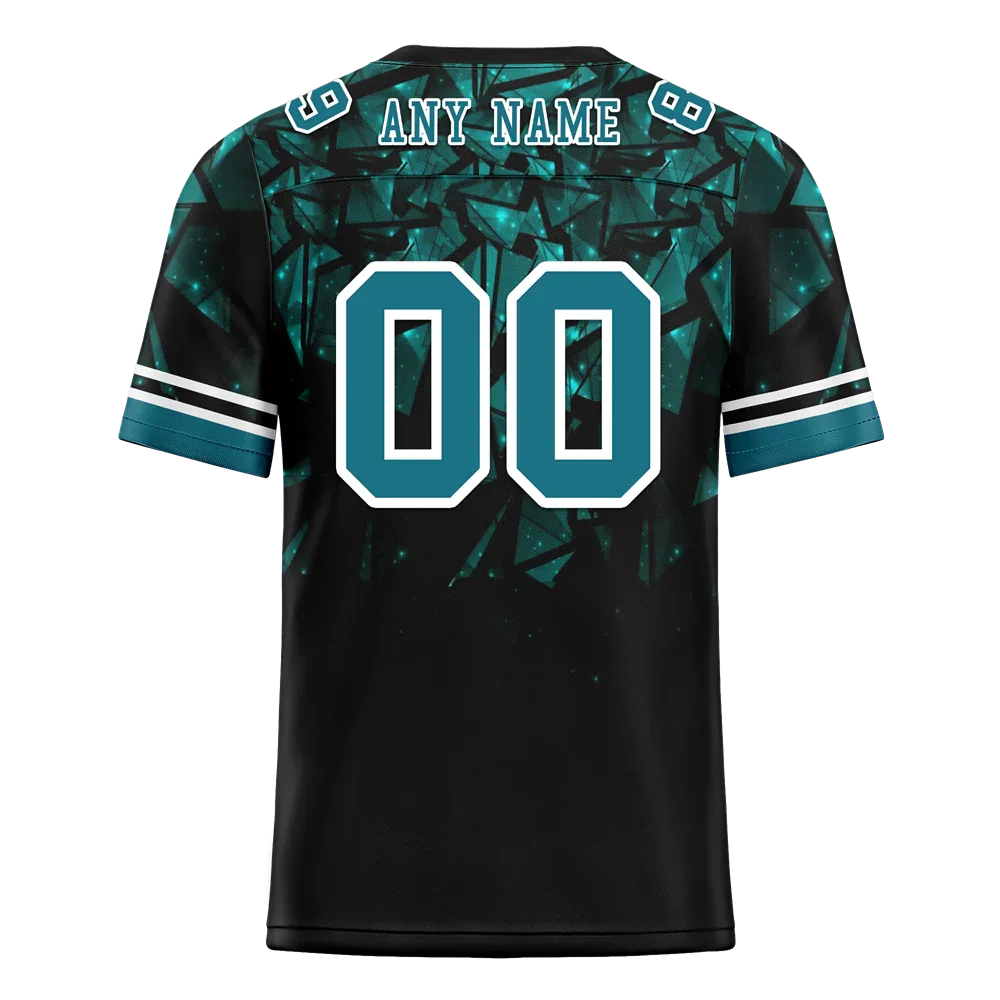 Custom Black 3D Pattern Aqua Personalized Authentic Football Jersey FBJ02-bc0faeb - Coolcustomize