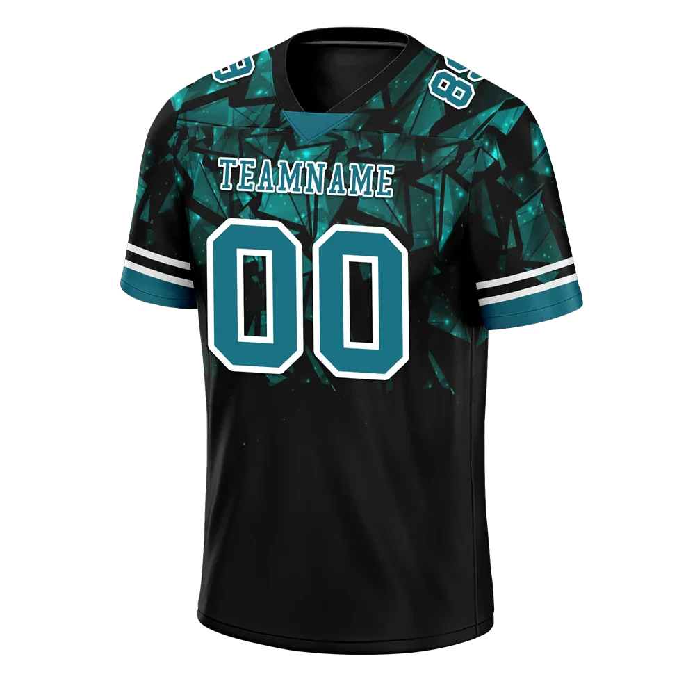 Custom Black 3D Pattern Aqua Personalized Authentic Football Jersey FBJ02-bc0faeb - Coolcustomize