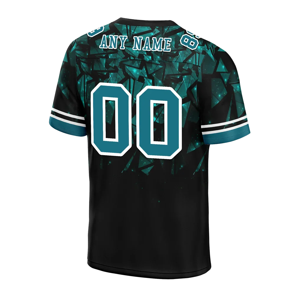 Custom Black 3D Pattern Aqua Personalized Authentic Football Jersey FBJ02-bc0faeb - Coolcustomize