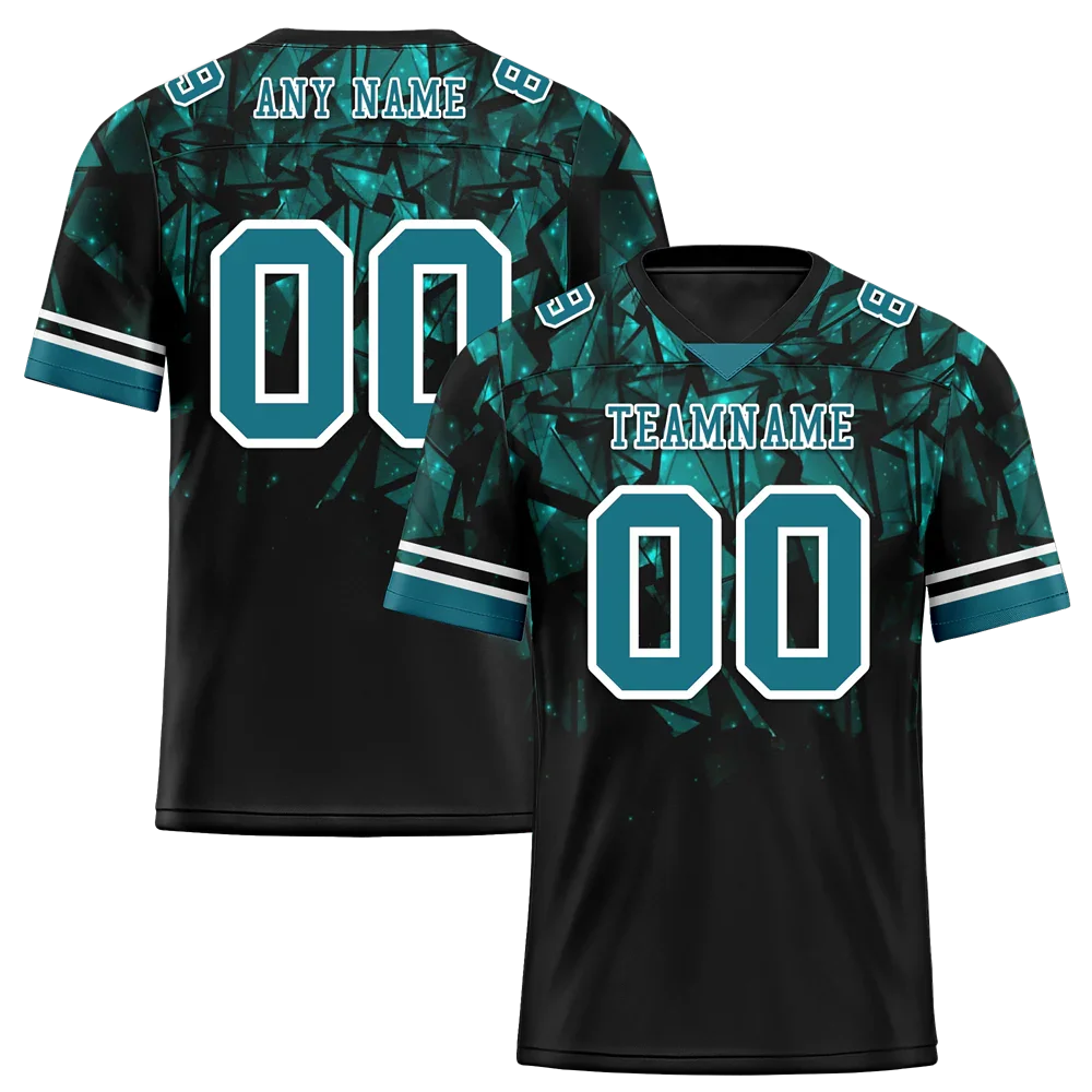 Custom Black 3D Pattern Aqua Personalized Authentic Football Jersey FBJ02-bc0faeb - Coolcustomize